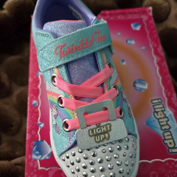 Skechers Twinkle Toes Light-Up Sneakers - Blue and Pink - Picture 1 of 2